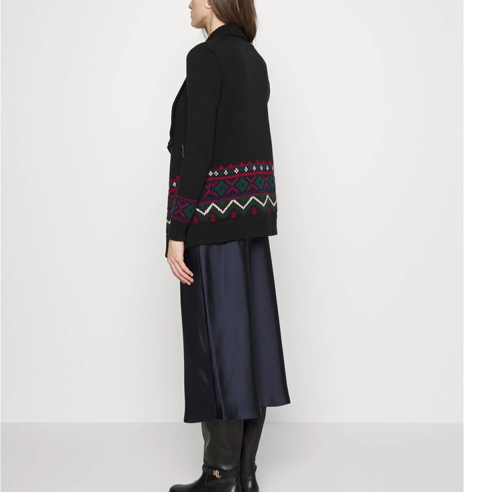 Lauren Ralph Lauren Black Erindaria Aztec/ Fair Isle cardigan - Picture 5 of 7